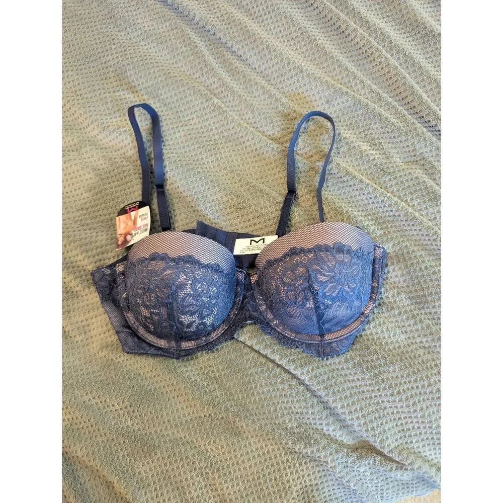 Brand New Maidenform Women's Size 34C 5 Way Multiway Lace Bra Black